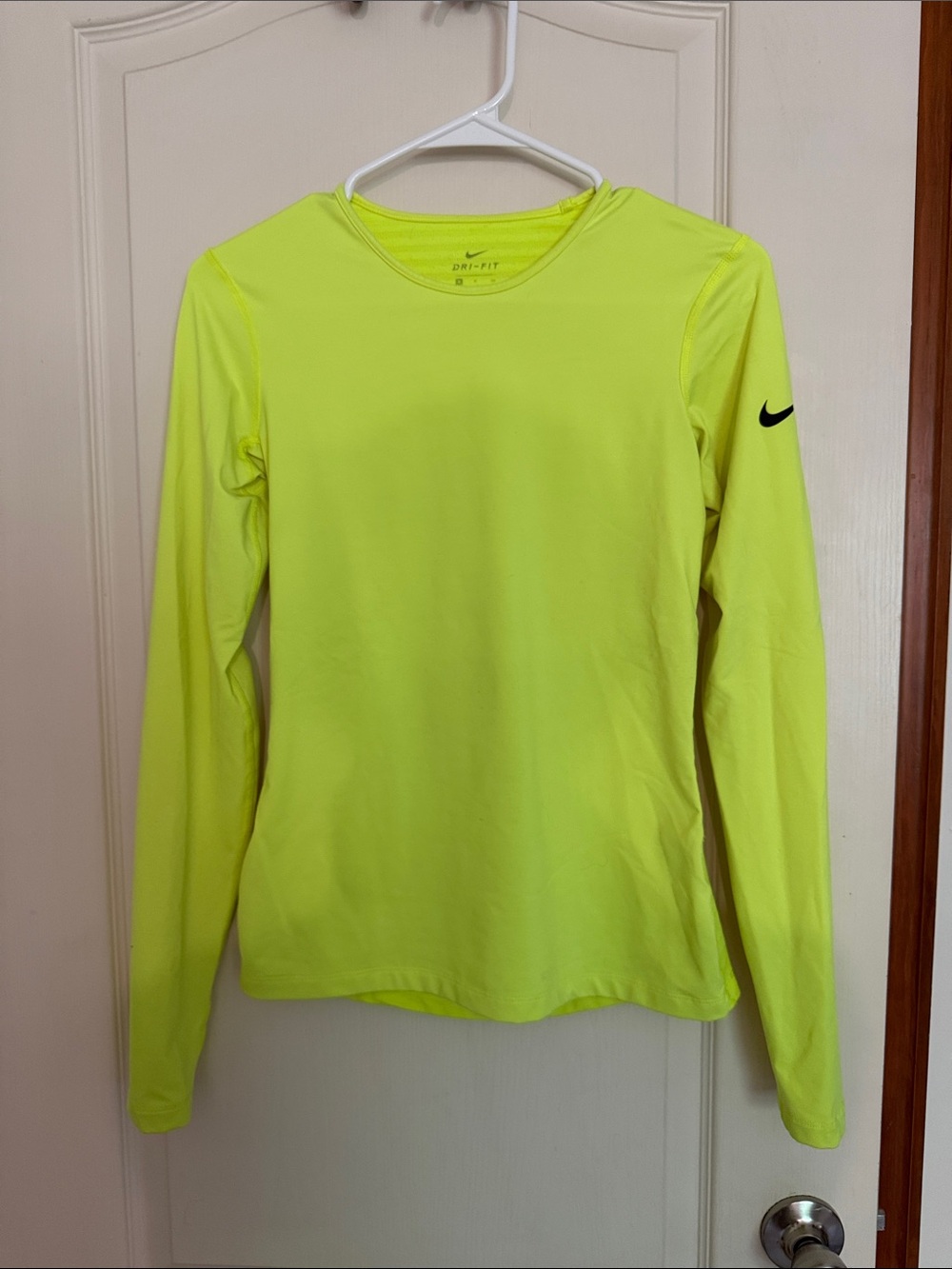 Nike Women's Neon Yellow Long Sleeve Dri-FIT Top